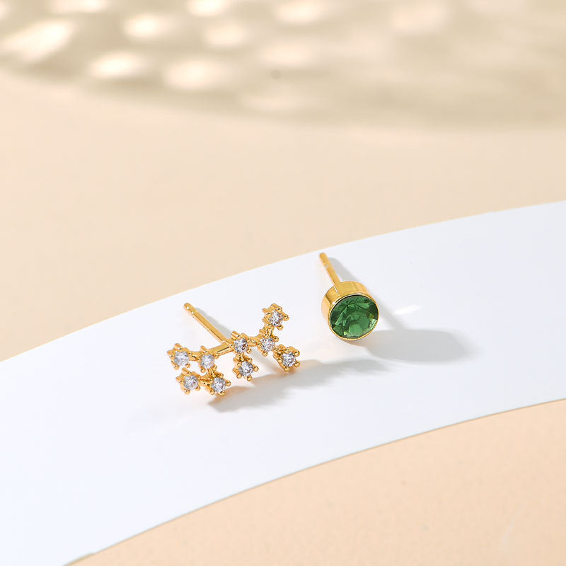 Aretes De Cobre Con 12 Constelaciones De Piedras De Nacimiento Al Por Mayor